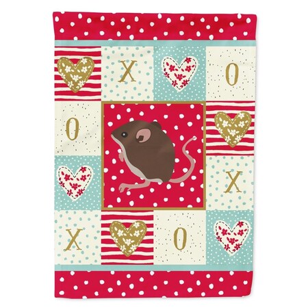 Carolines Treasures 28 x 0.01 x 40 in. Baby Mouse Love Canvas House Flag CK5448CHF